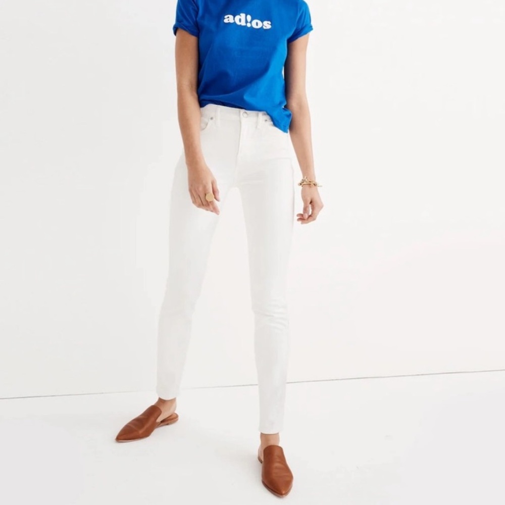 Madewell 9-inch High-Rise Skinny Jeans in Pure White, size 25